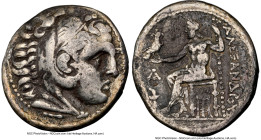 MACEDONIAN KINGDOM. Alexander III the Great (336-323 BC). AR tetradrachm (27mm, 5h). NGC Fine, marks. Posthumous issue of Amphipolis, ca. 315-294 BC. ...