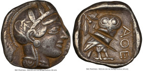 ATTICA. Athens. Ca. 440-404 BC. AR tetradrachm (23mm, 16.98 gm, 4h). NGC VF 5/5 - 1/5, test cuts. Mid-mass coinage issue. Head of Athena right, wearin...