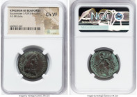 BOSPORAN KINGDOM. Sauromates I (AD 93/4-123/4). AE 48 units (27mm, 11h). NGC Choice VF. Ca. AD 103/4-108. TI•IOYΛIO C BACIΛЄwC CAYPOMATHC, diademed, d...