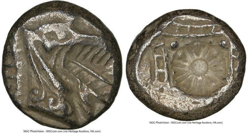 CARIA. Halicarnassus. Ca. 510-480 BC. AR hecte (10mm). NGC Choice XF. Head of ke...