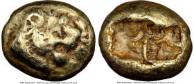 LYDIAN KINGDOM. Walwet (ca. 620-560 BC). EL sixth-stater or hecte (10mm, 2.35 gm). NGC VF 5/5 - 2/5, marks. Lydo-Milesian standard. Sardes (?) mint. C...