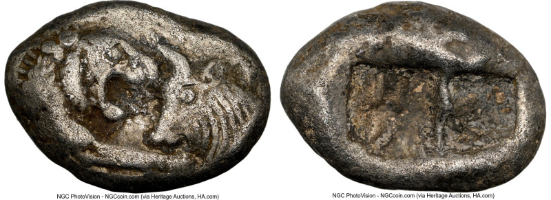 LYDIAN KINGDOM. Croesus (561-546 BC). AR half-stater or siglos (16mm, 5.22 gm). ...