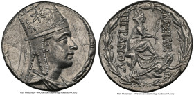 ARMENIAN KINGDOM. Tigranes II the Great (95-56 BC). AR tetradrachm (27mm, 15.55 gm, 12h). NGC AU 5/5 - 2/5, scratches. Tigranocerta, ca. 80-68 BC. Dia...