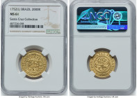 Jose I gold 2000 Reis 1752-(L) MS61 NGC, Lisbon mint, KM182.1, LMB-302. First year of type. Mintage: 12,000. Ex. Santa Cruz Collection HID09801242017 ...