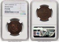 Republic bronze Proof Essai 2 Centavos 1877-E PR65 Red and Brown NGC, Paris mint, KM-E5.2. With "Libertat" in legend. HID09801242017 © 2023 Heritage A...