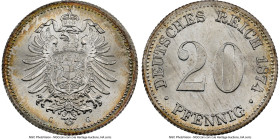 Wilhelm I Pair of Certified 20 Pfennig 1874-G NGC, 1) 20 Pfennig MS67 2) 20 Pfennig MS66 Karlsruhe mint, KM5, J-5. HID09801242017 © 2023 Heritage Auct...