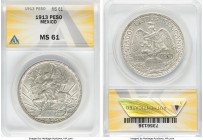 Estado Unidos "Caballito" Peso 1913 MS61 ANACS, Mexico City mint, KM453, Elizondo-1059. HID09801242017 © 2023 Heritage Auctions | All Rights Reserved