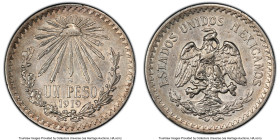 Estados Unidos Pair of Certified Pesos PCGS, 1) Peso 1919-M XF45 2) Peso 1918-M XF Details (Cleaned) Mexico City mint, KM454 HID09801242017 © 2023 Her...