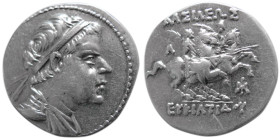 BAKTRIAN KINGS, Eukratides I. 171-145 BC. AR drachm.