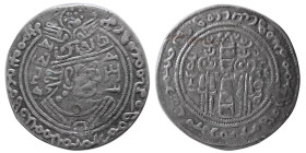 HUNNIC TRIBES, Western Turks. Sandan. After 688. AR Drachm.