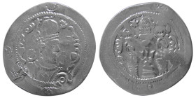 HUNNIC TRIBES, Baktria-Sogdiana, Imitation of Hormizd IV, AR Drachm.