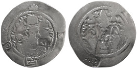 HUNNIC TRIBES, Baktria and Sogdiana. 790 to 810 AD. AR drachm.