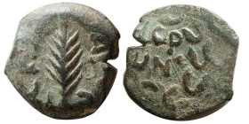 JUDAEA, Procurators. Porcius Festus, 59-62 AD. Æ prutah.