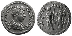 ROMAN EMPIRE, Geta as a Caesar, 197-209 AD. AR Denarius.