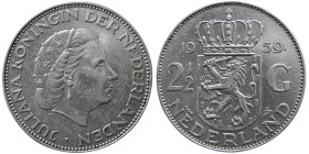 NETHERLAND, Juliana, 1959. Silver 2 ½ Gulden.