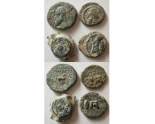 GROUP LOT of 4 PARTHIAN KINGS, Bronze Coins.