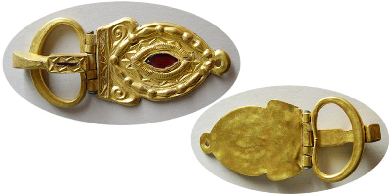 ROMAN EMPIRE, Circa 4th-5th Century AD. Gold Belt Buckle (15.42 gm; 66mm x 29mm)...