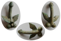 ROMAN EMPIRE, Ca. 2nd-3rd. Century. Bronze Winged Phallic Amulet.