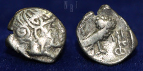 South Arabia: Saba' AR 1/8 Unit. Circa 4th-3rd century BC. Imitating Old Style Athenian Issue.