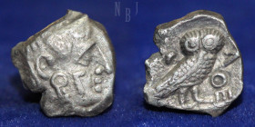 Southern Arabia: Qataban AR Hemidrachm. Timna, c. 350-320/00 BC. Imitating Athens.