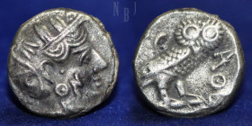 South Arabia: Sabaean AR nsf or Unit. Uncertain ruler, circa 350-250 BC. Imitating Athens.