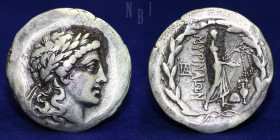 AEOLIS, Myrina. AR Stephanophoric Tetradrachm, circa 160-143 BC. Apollo.
