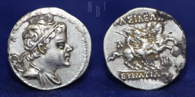 Greco Baktrian Kingdom: Eukratides I Megas AR Drachm. Circa 170-145 BC.