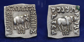 INDO-GREEK: Apollodotus I, ca. 180-160 BC, AE square Drachm.