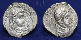 INDO-PARTHIANS: Aria or Margiana. AR Drachm. Tanlis Mardates, with Raggodeme.