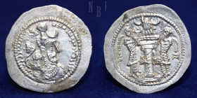SASANIAN KINGS: Yazdgerd I. 399-420 AD. AR Drachm, mint: GO.