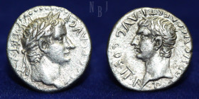 Cappadocia: Caesarea. Tiberius with Drusus Caesar, AD. 14-37. AR Drachm.
