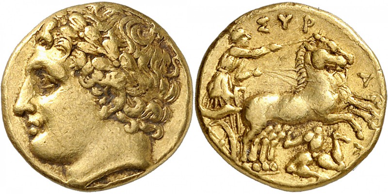 GRECE ANTIQUE
Sicile, Syracuse, Agathoklès (317-289 av. J.C.). Décadrachme d’or...