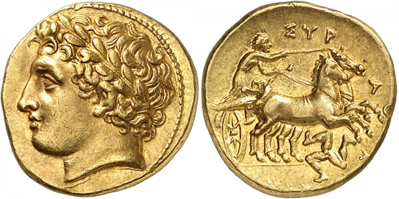 GRECE ANTIQUE
Sicile, Syracuse, Agathoklès (317-289 av. J.C.). Décadrachme d’or...