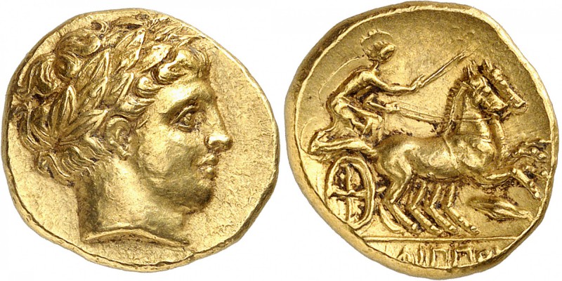 GRECE ANTIQUE
Macédoine, Philippe II (359-336 av. J.C.). Statère d’or Amphipoli...
