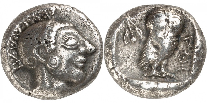 GRECE ANTIQUE
Attique, Athènes, (ca. 520-480 av. J.C.). Tétradrachme argent.
A...