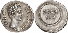 EMPIRE ROMAIN
Octave Auguste (27 av. J.C. - 14 ap. J.C.). Denier 19-18 av. J.C. 3,82 grs.
Av. Tête à droite. Rv. SPQR.
RIC. 42a. 3,82 grs.
Superbe...