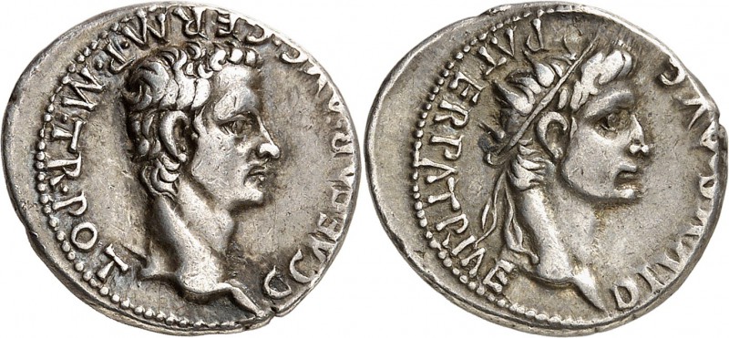 EMPIRE ROMAIN
Caligula (37-41). Denier 37-38, Lyon.
Av. Tête nue à droite. Rv....