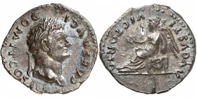 EMPIRE ROMAIN
Domitien (81-96). Quinaire 75, Rome.
Av. Tête laurée à droite. Rv. Victoire assise à gauche.
RIC. 791. 1,59 grs.
Monnaie rare et pre...