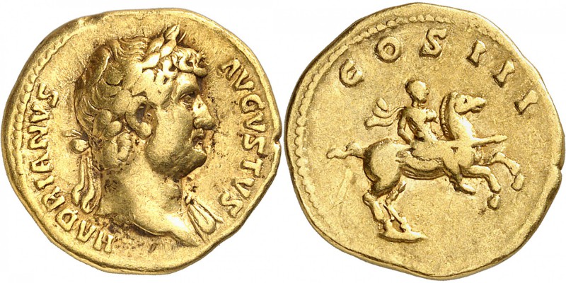 EMPIRE ROMAIN
Hadrien (117-138). Aureus, Rome.
Av. HADRIANVS AVGVSTVS Buste d’...