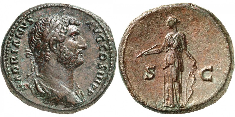 EMPIRE ROMAIN
Hadrien (117-138). Sesterce, Rome.
Av. HADRIANVS - AVG COS III P...