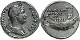 EMPIRE ROMAIN
Hadrien (117-138). Sesterce, Rome.
Av. HADRIANVS AVGVSTVS. Buste d’Hadrien à droite. Rv. FELICITATI / AVG COS III / P P / S - C. Galèr...