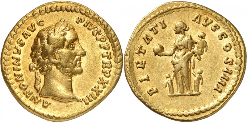 EMPIRE ROMAIN
Antonin le Pieux (138-161). Aureus 159-160, Rome.
Av. Buste laur...