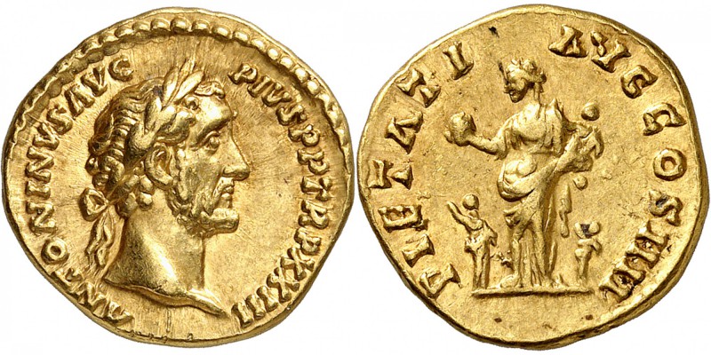 EMPIRE ROMAIN
Antonin le Pieux (138-161). Aureus 159-160, Rome.
Av. Buste laur...