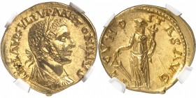 EMPIRE ROMAIN
Uranius Antonin (253-254). Aureus, Émèse.
Av. Buste lauré, drapé et cuirassé à droite. Rv. La Fécondité (avec les attributs de la Fort...