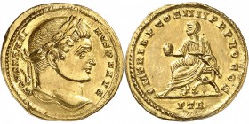 EMPIRE ROMAIN
Constantin Ier (307-337). Solidus 315, Trèves.
Av. Buste lauré à droite. Rv. Constantin en toge trônant à gauche.
RIC. 21. 4,37 grs....