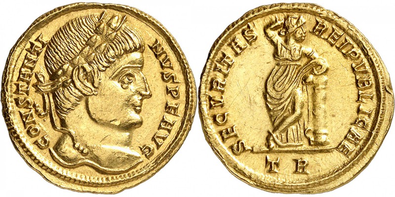 EMPIRE ROMAIN
Constantin Ier (307-337). Solidus 326, Trèves.
Av. Buste lauré à...