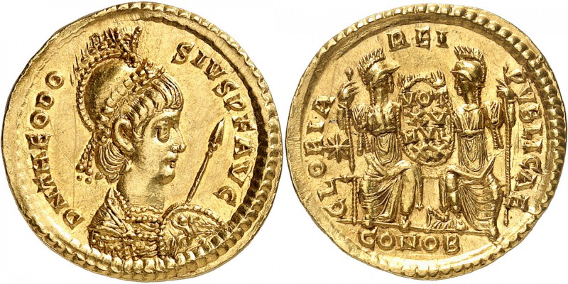 EMPIRE ROMAIN
Théodose II (402-450). Solidus, Constantinople.
Av. D N THEODO-S...
