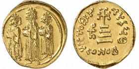 EMPIRE BYZANTIN
Héraclius, Héraclius Constantin et Héraclonas (639-641). Solidus, Constantinople.
Av. Héraclius au milieu, Héraclonas à gauche, Héra...