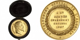 ALGERIE
Napoléon III (1852-1870). Médaille en or 1867, attribuée à Mr Frédéric Combes ayant participé à combattre le Choléra en Algérie, par Barre.
...