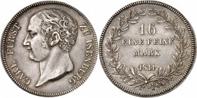 ALLEMAGNE
Isenburg, Charles Frédéric (1806-1815). Thaler 1811.
Av. Tête à gauche. Rv. Valeur et date dans une couronne.
AKS. 2. D. 723. 14,28 grs....